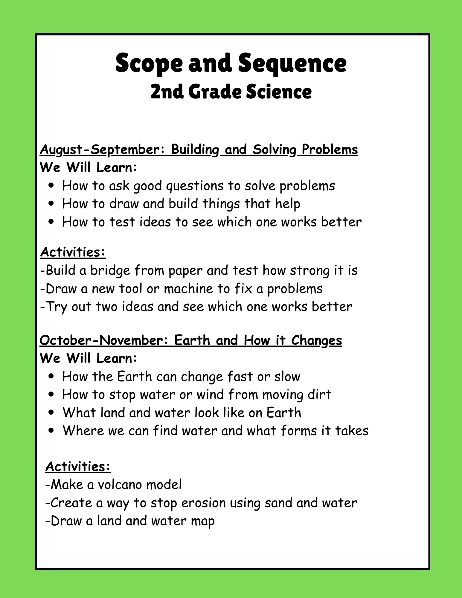 2nd Grade Year-Long Curriculum Guide