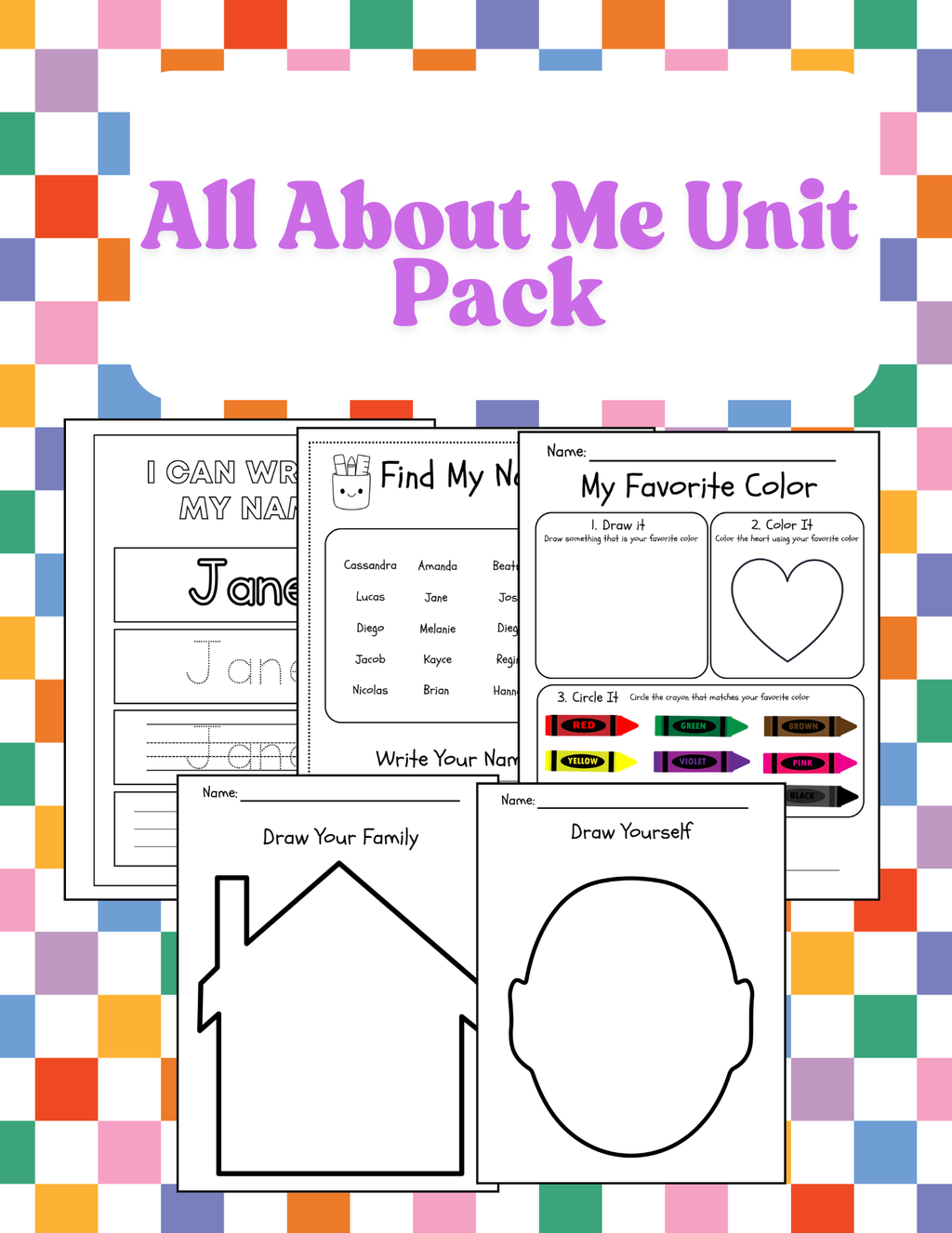 All About Me Unit Theme Pack