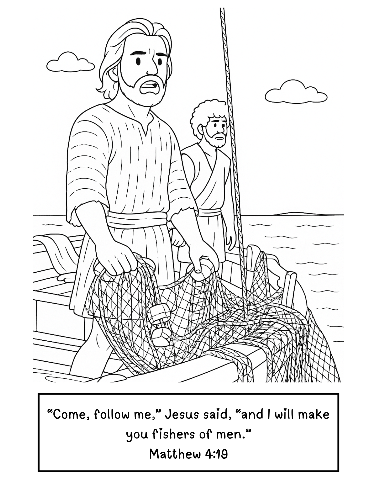 Bible coloring pages for kids featuring Jesus stories and scripture verses, designed for children’s religious activity and learning.