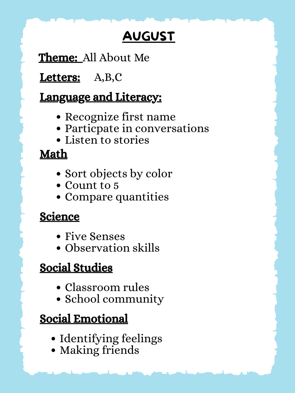 TK Year Long Curriculum Plan | Month By Month Pacing Guide