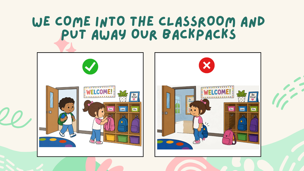 Classroom Rules & Routines Animated Slides for Kindergarten | Editable Canva Template