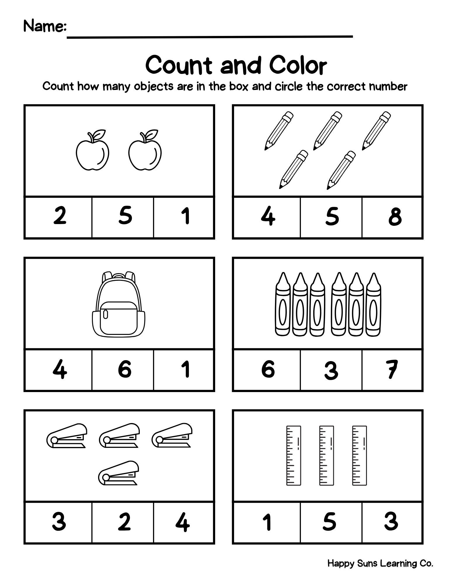 Count and Color Through the Seasons | Kindergarten Math Worksheets (1-10)