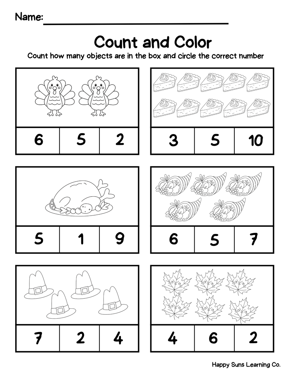Count and Color Through the Seasons | Kindergarten Math Worksheets (1-10)