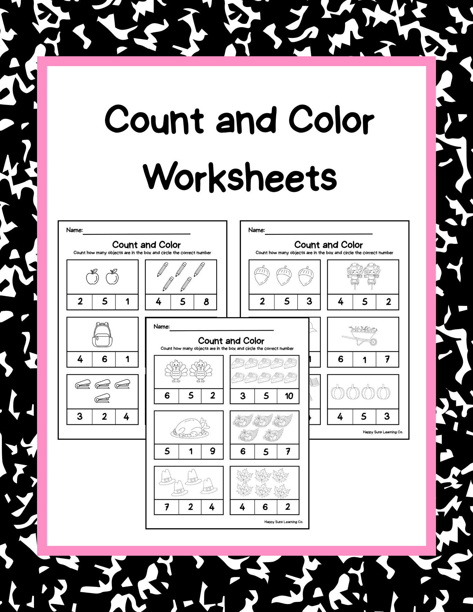 Count and Color Through the Seasons | Kindergarten Math Worksheets (1-10)