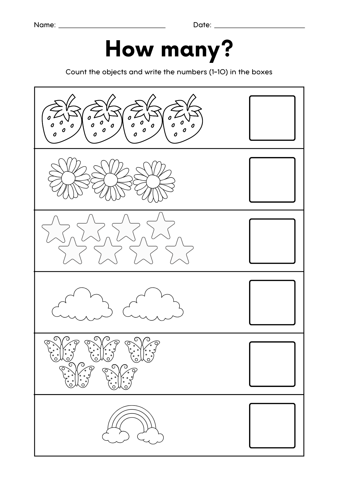 Counting Worksheets | Numbers 1-10| Printable Math Activities for Preschool, TK, & Kindergarten