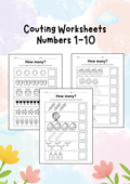 Counting Worksheets | Numbers 1-10| Printable Math Activities for Preschool, TK, & Kindergarten