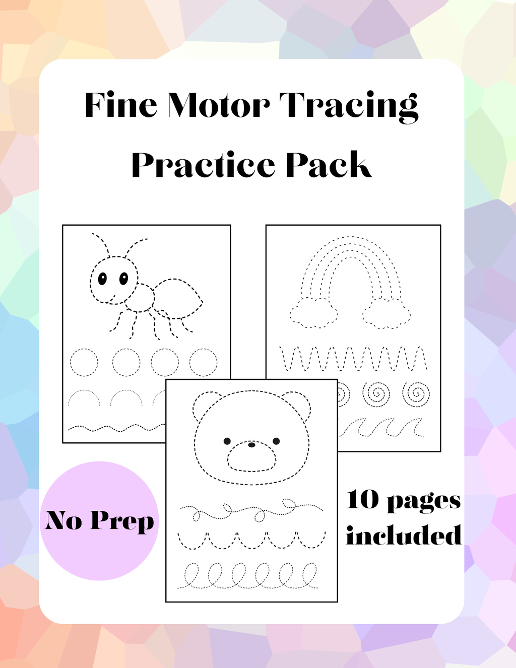 Fine Motor Tracing Practice Pack