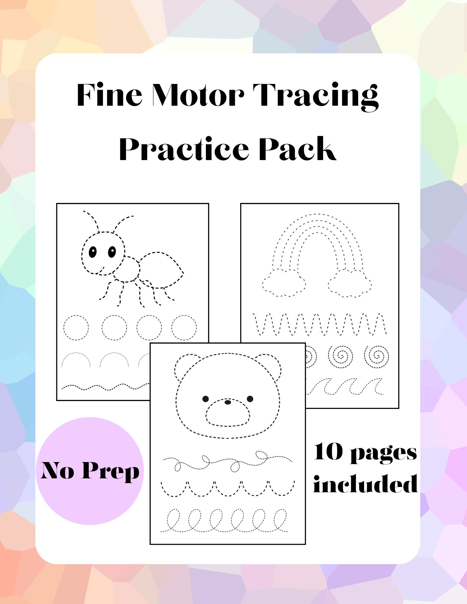 Fine Motor Tracing Practice Pack
