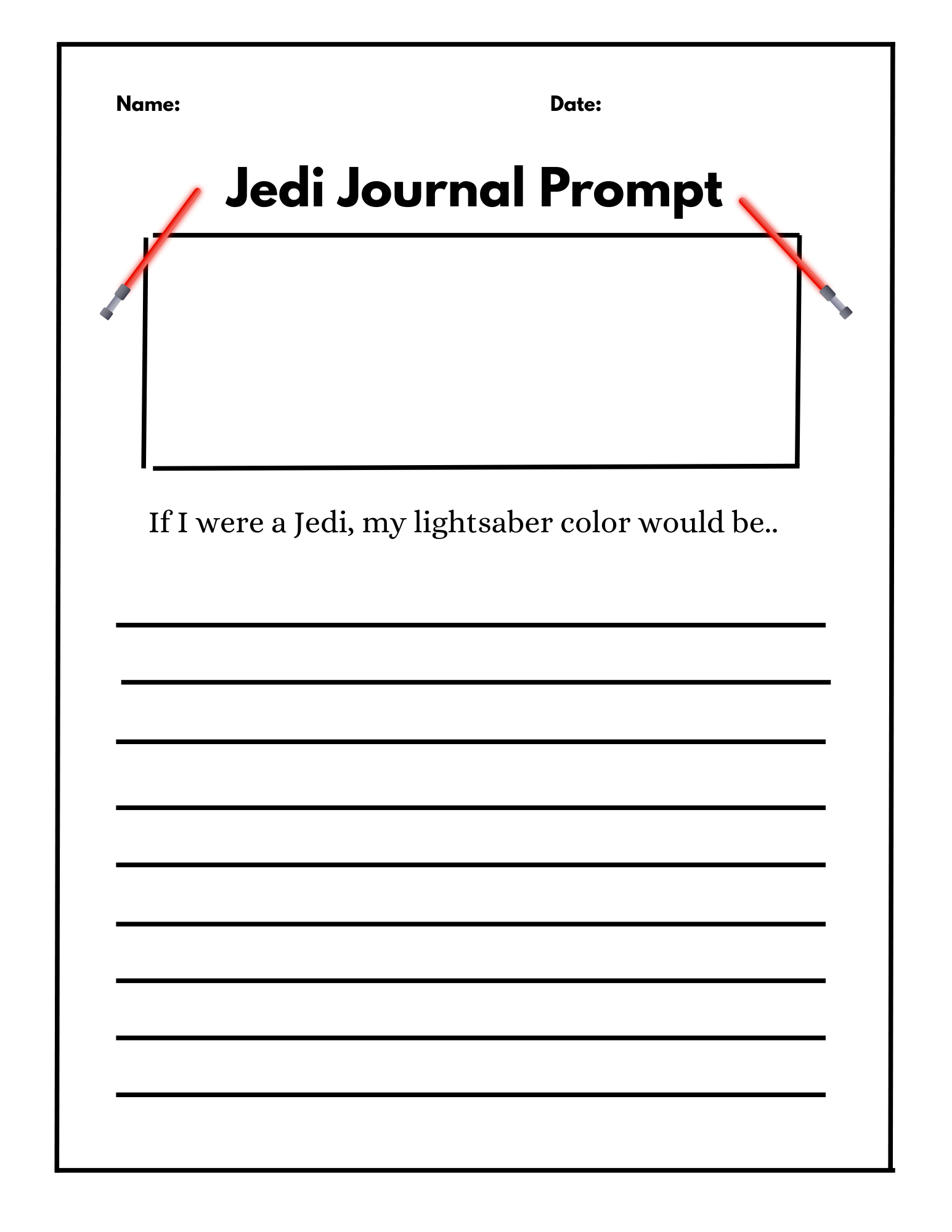 Star Wars Jedi-themed literacy activity pack by Happy Suns Learning Co. featuring reading and writing prompts for May the 4th celebrations.