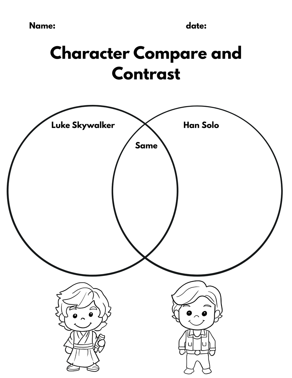 Star Wars literacy activity pack featuring Jedi-themed reading and writing prompts for May the 4th, by Happy Suns Learning Co.
