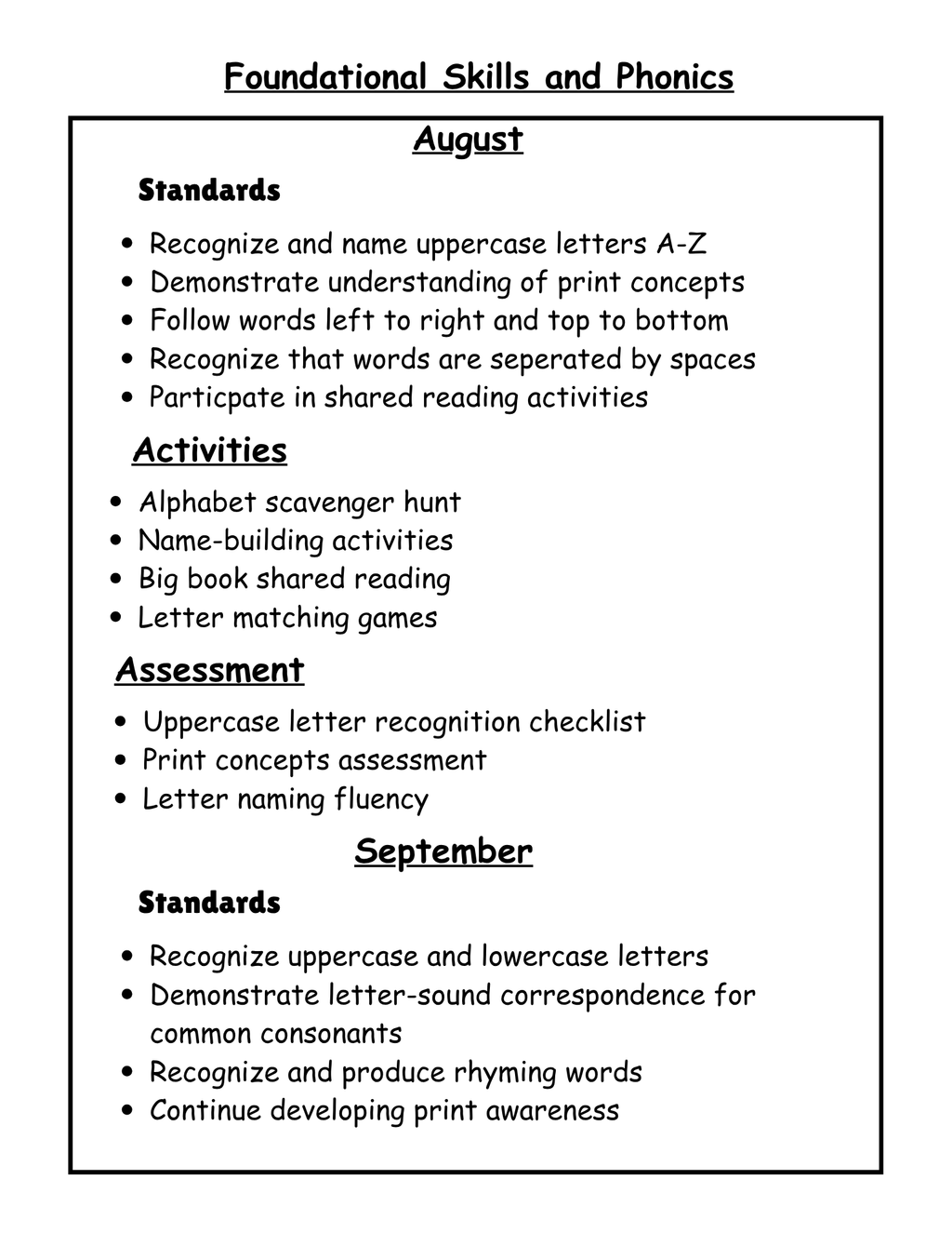 Kindergarten curriculum planning guide by Happy Suns Learning Co. spread out on a wooden table with colorful educational materials.