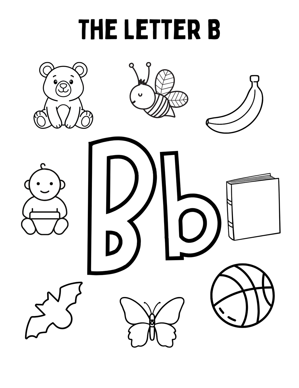 Coloring pages featuring uppercase and lowercase alphabet letters for preschool and kindergarten by Happy Suns Learning Co.