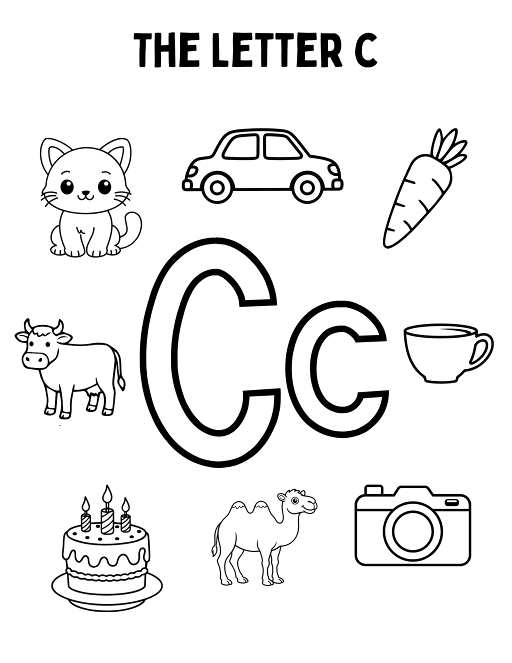 Coloring pages featuring uppercase and lowercase alphabet letters for preschool and kindergarten students, by Happy Suns Learning Co.