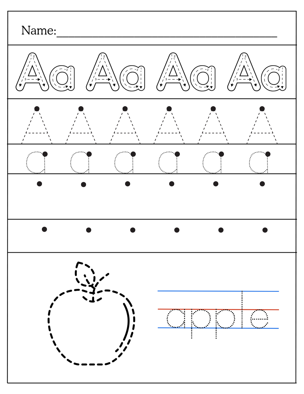 Alphabet Tracing & Handwriting Worksheet A-Z