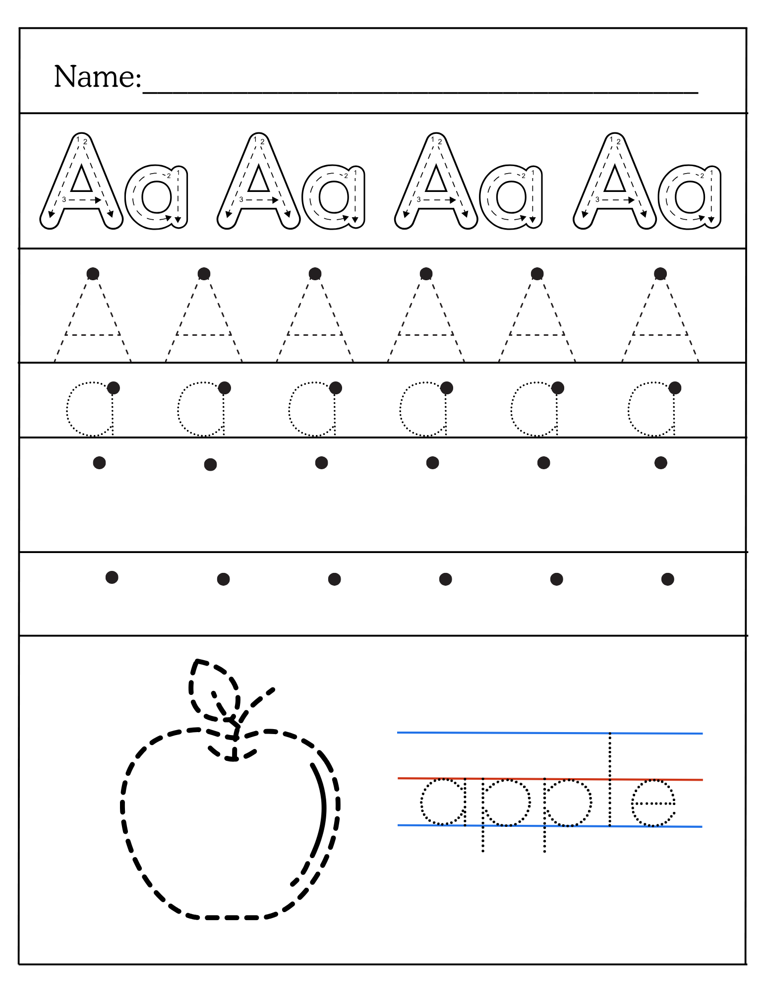 Alphabet Tracing & Handwriting Worksheet A-Z
