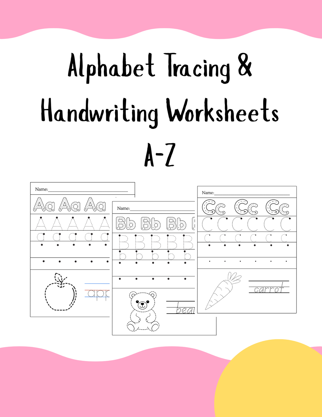 Alphabet Tracing & Handwriting Worksheet A-Z