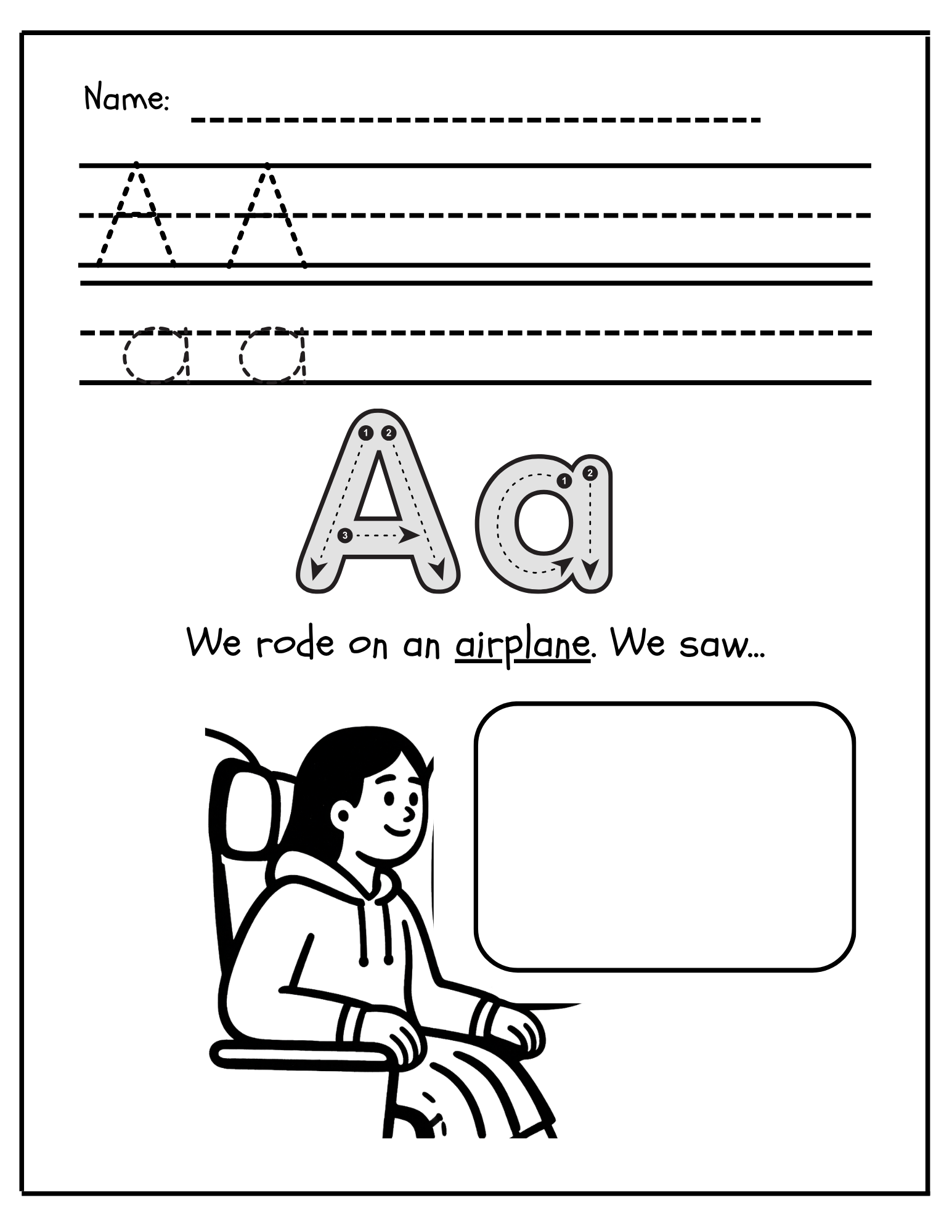 A-Z Adventure Alphabet Worksheets | Draw & Read