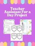 Teacher assistant role for a leadership activity from Happy Suns Learning Co., featuring a classroom setting with students and a teacher.