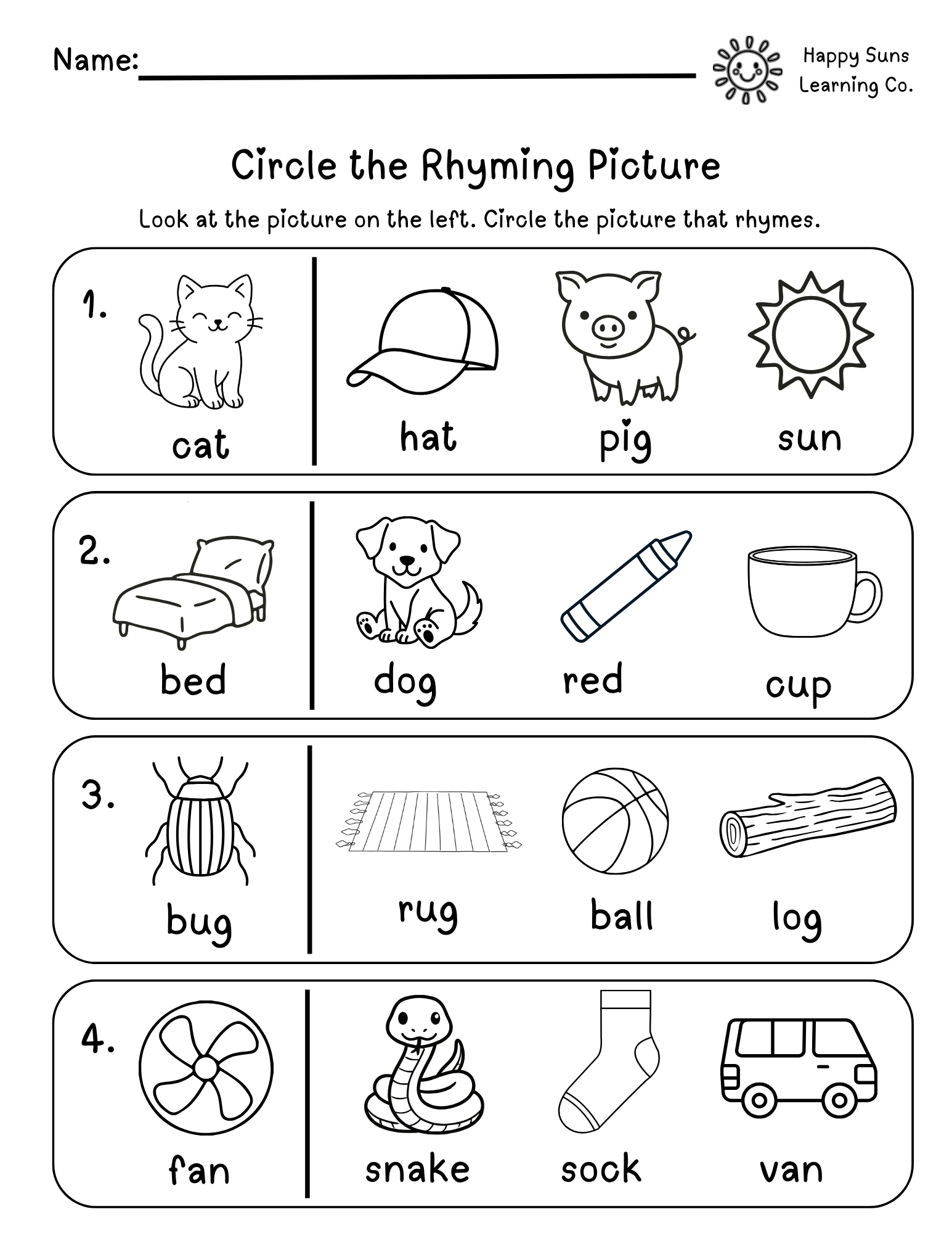Rhyming Words Activity Pack | Phonological Awareness Unit