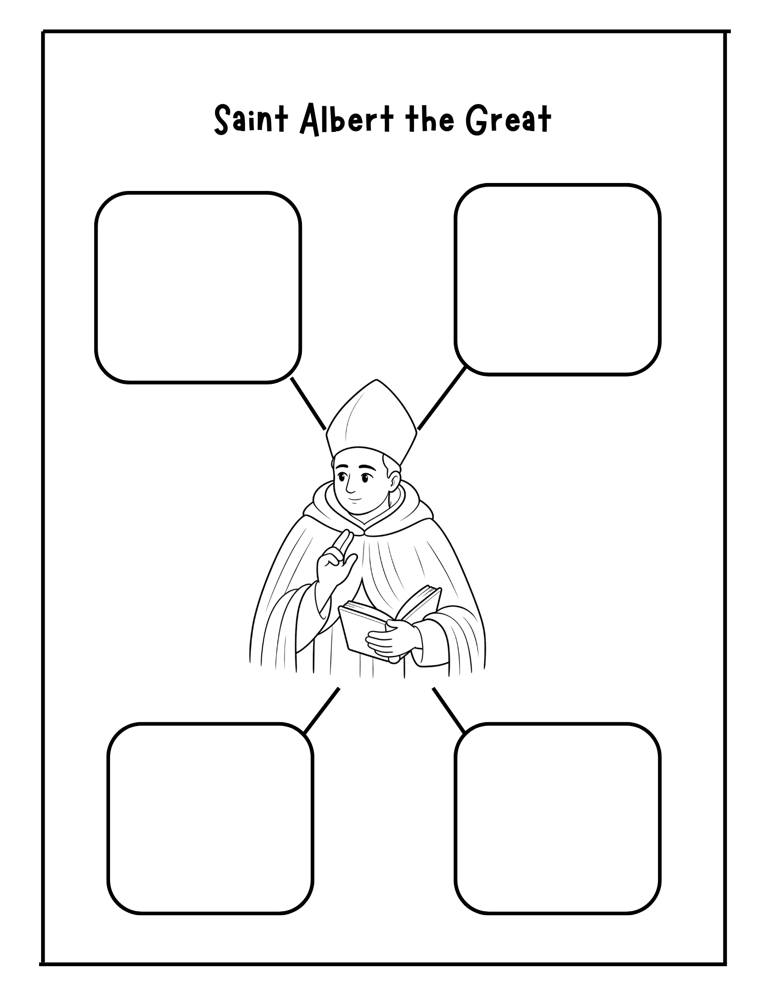 Saint Albert the Great activity pack by Happy Suns Learning Co. featuring educational materials and illustrations for kids.