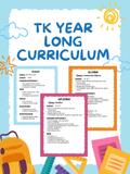 TK Year Long Curriculum Plan | Month By Month Pacing Guide